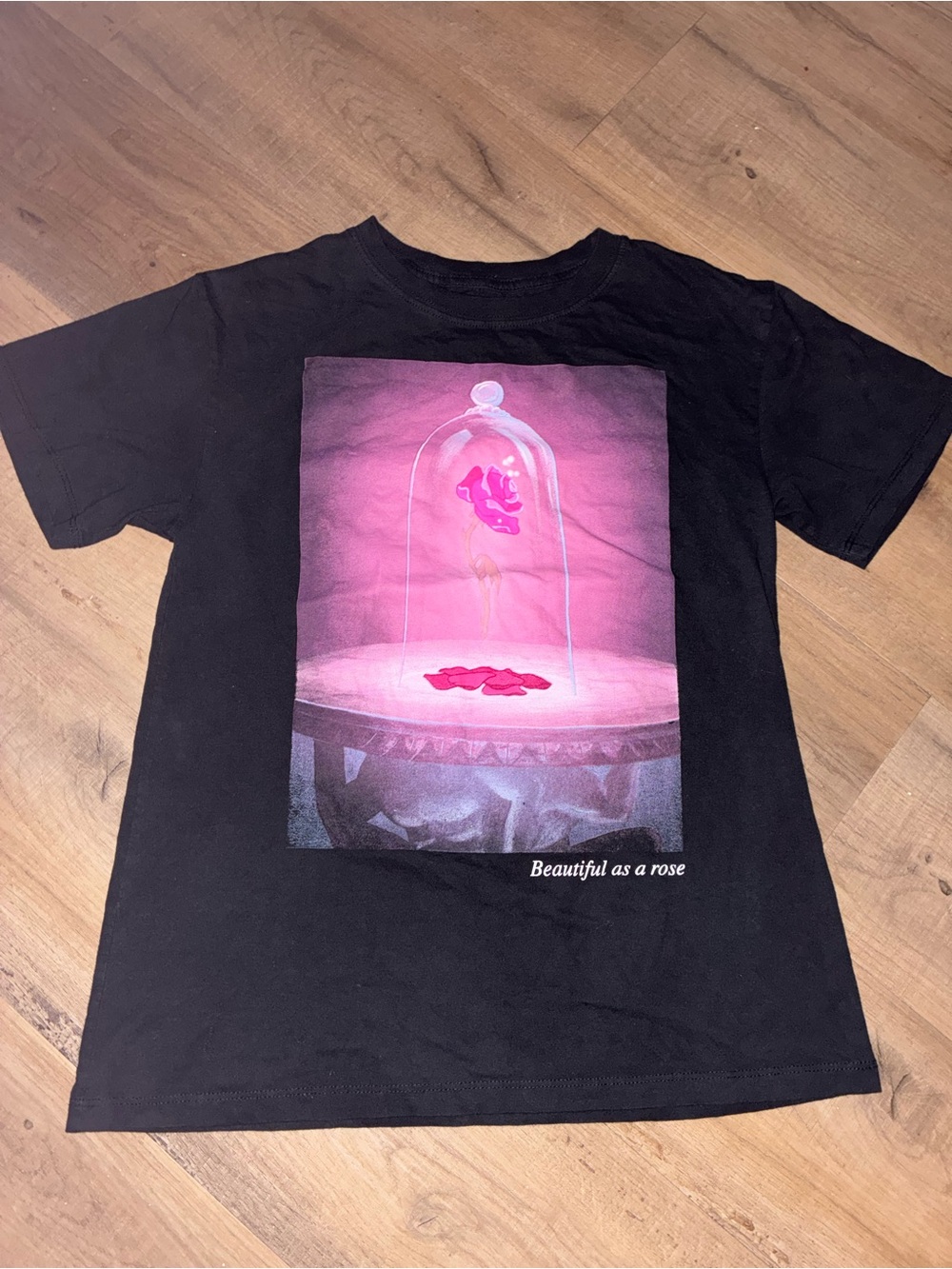 Disney Princess Black Tee with White Crown Print